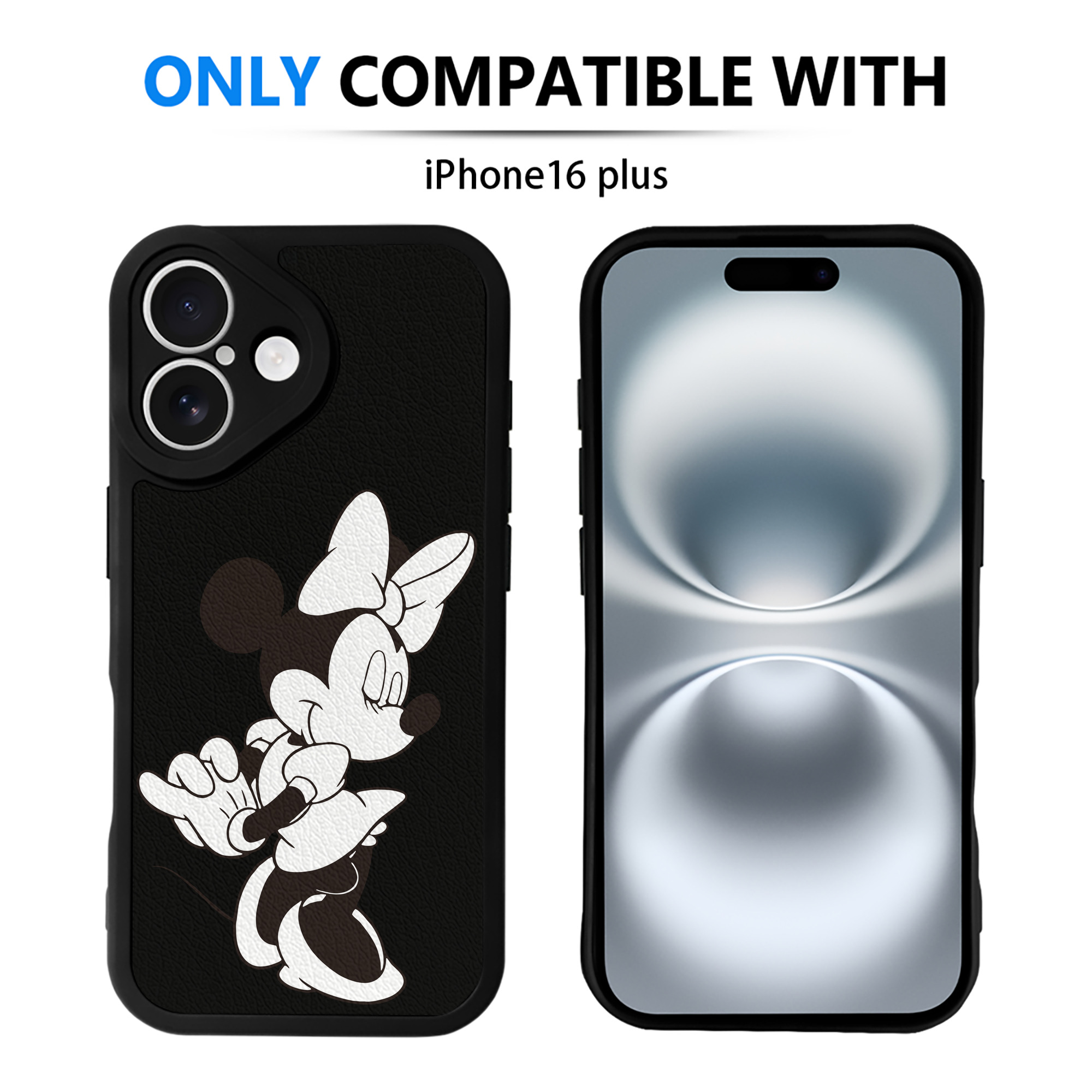 （画像用） ミッキーマウス Mickey Mouse 【iPhone 16シリーズ対応】シリコンスマホケース（レザー調） 材質：シリコン